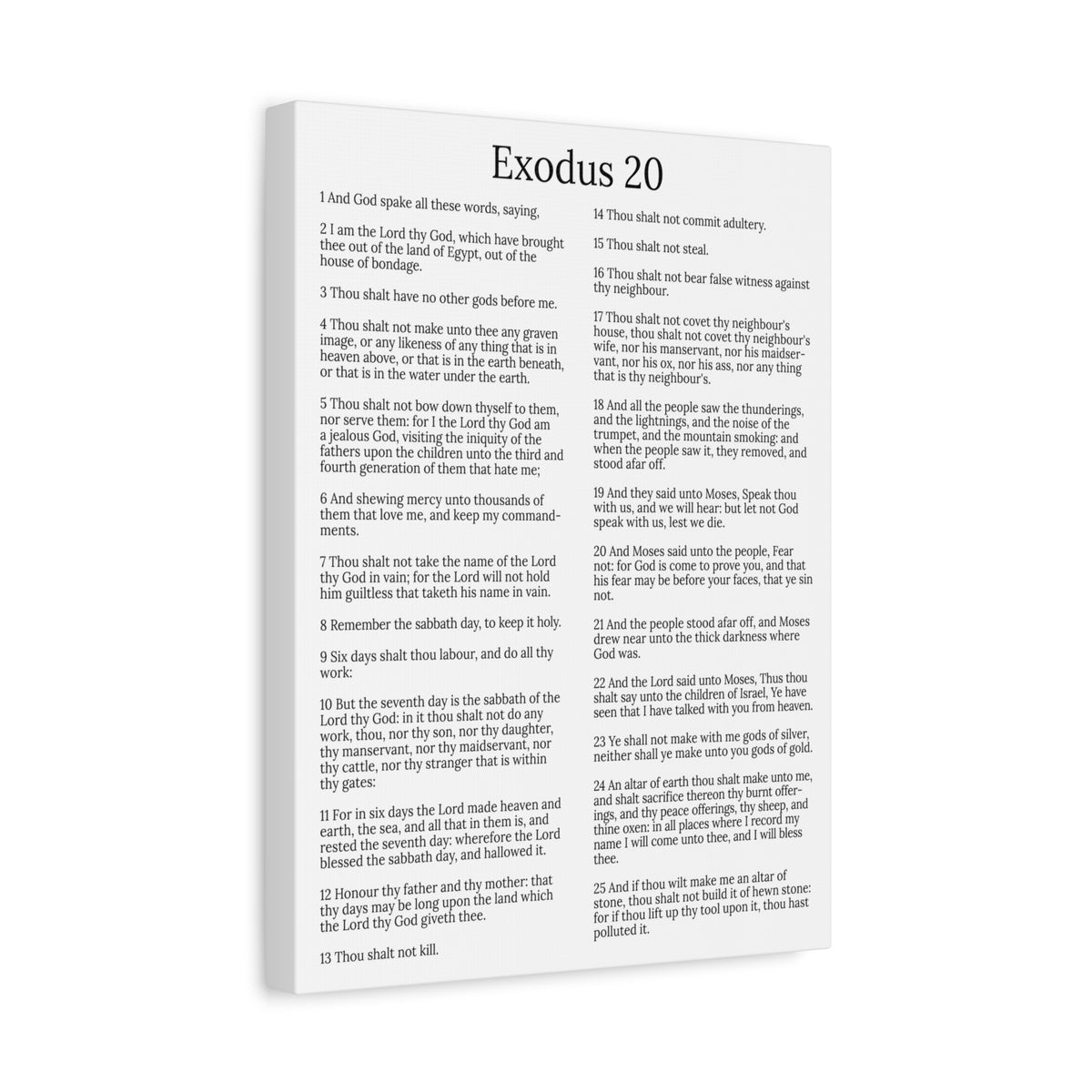 Scripture Walls Giving of the Law Exodus 20 Chapter WhiteChristian Wall Art Print Ready to Hang Unframed-Express Your Love Gifts