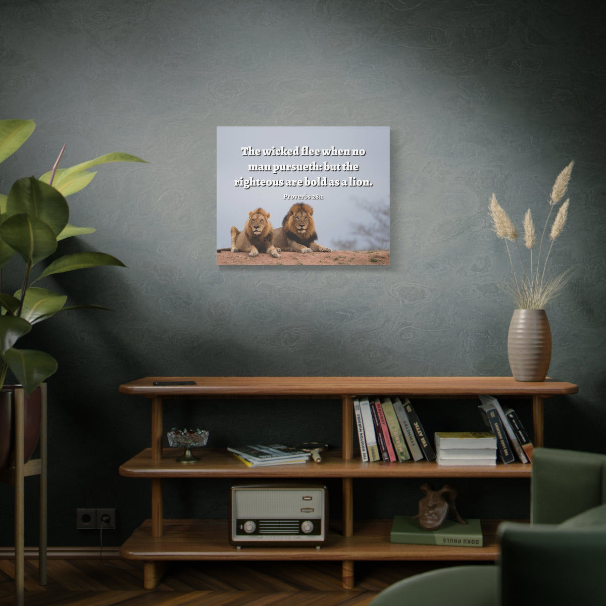 Scripture Walls The Righteous Proverbs 28:1 Bible Verse Canvas Christian Wall Art Ready to Hang-Express Your Love Gifts