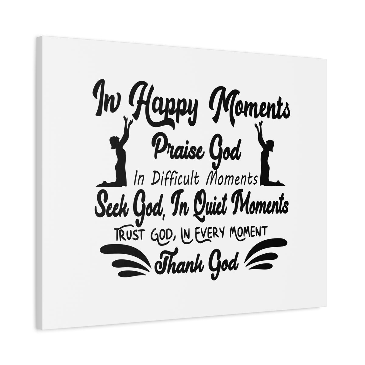 Scripture Canvas In Happy Moments Praise God Psalm 150:6 Christian Wall Art Bible Verse Print Ready to Hang-Express Your Love Gifts