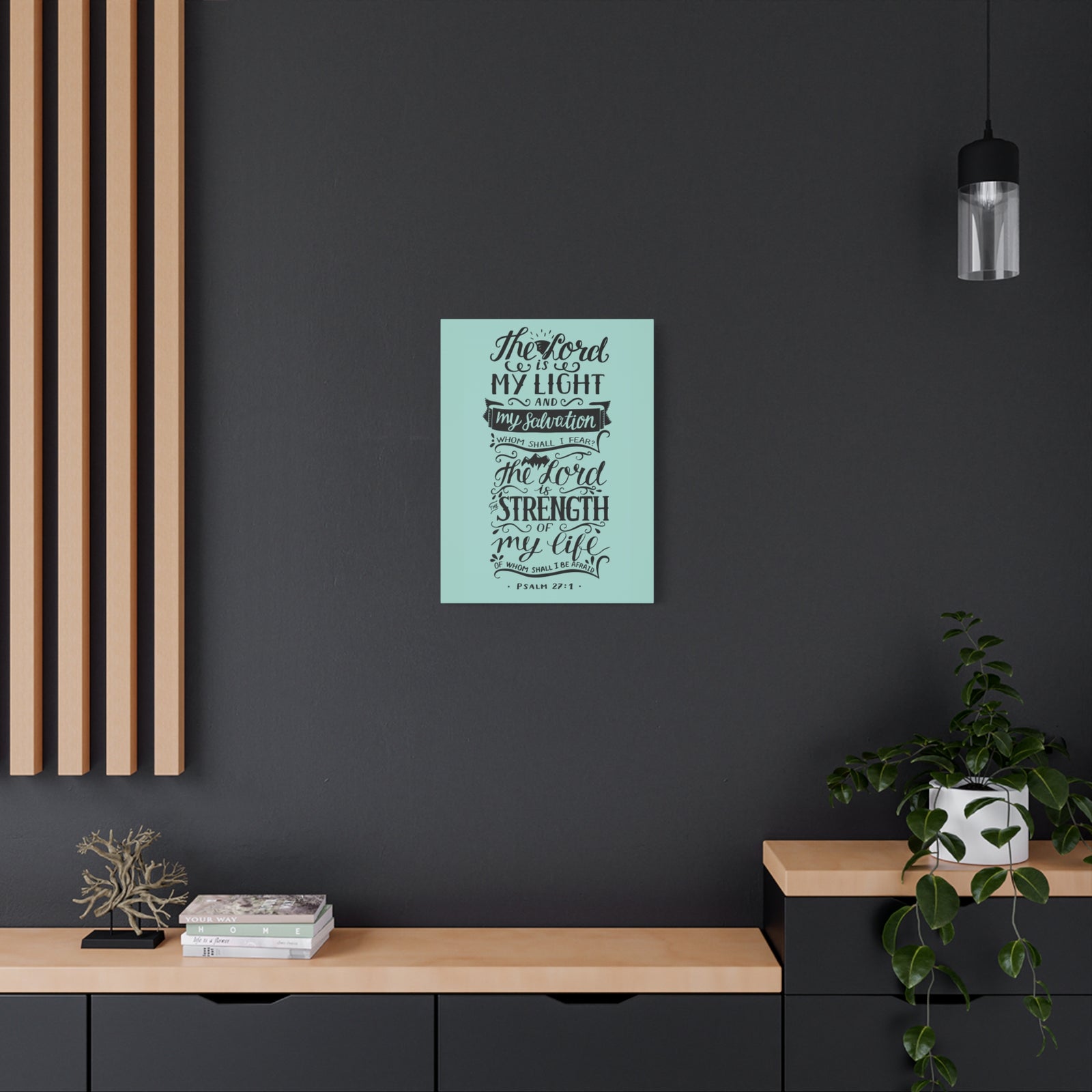 Scripture Canvas The Lord Is My Light Psalm 27 :1 Christian Wall Art Bible Verse Print Ready To Hang-Express Your Love Gifts