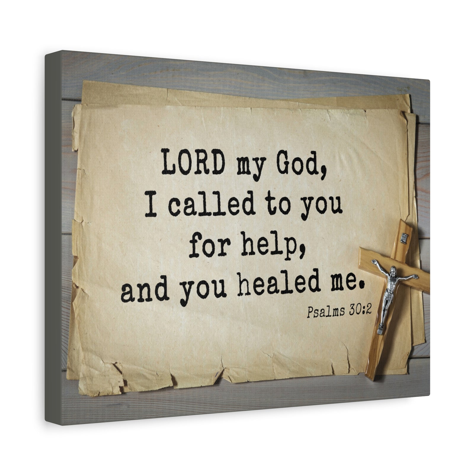Scripture Canvas You Healed Me Psalms 30:2 Christian Wall Art Bible Verse Print Ready to Hang-Express Your Love Gifts