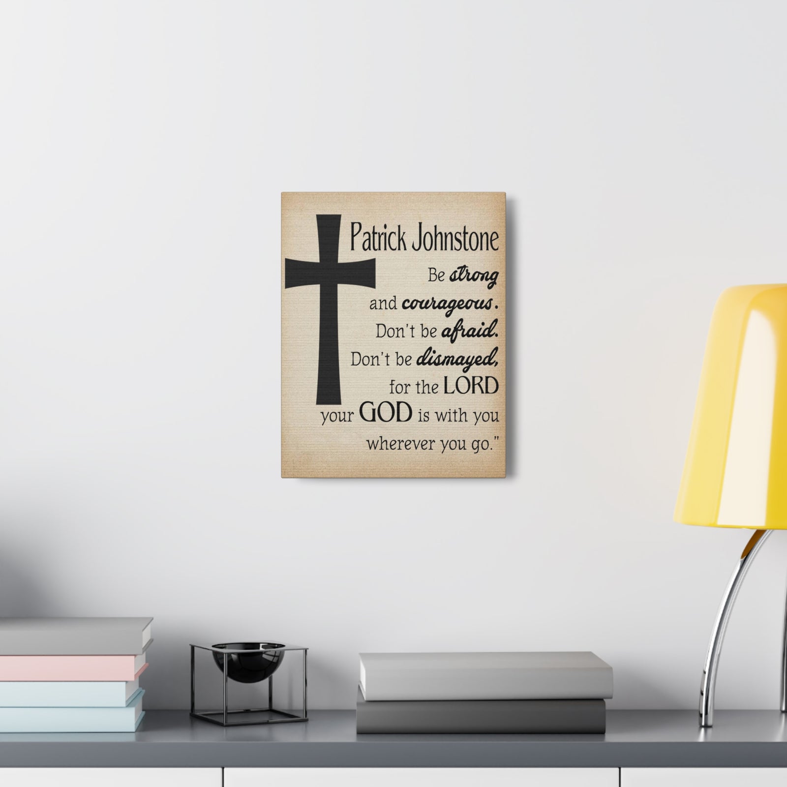 Scripture Walls Personalized Joshua 1:9 Cross Bible Chapter Canvas Christian Wall Art Ready to Hang-Express Your Love Gifts
