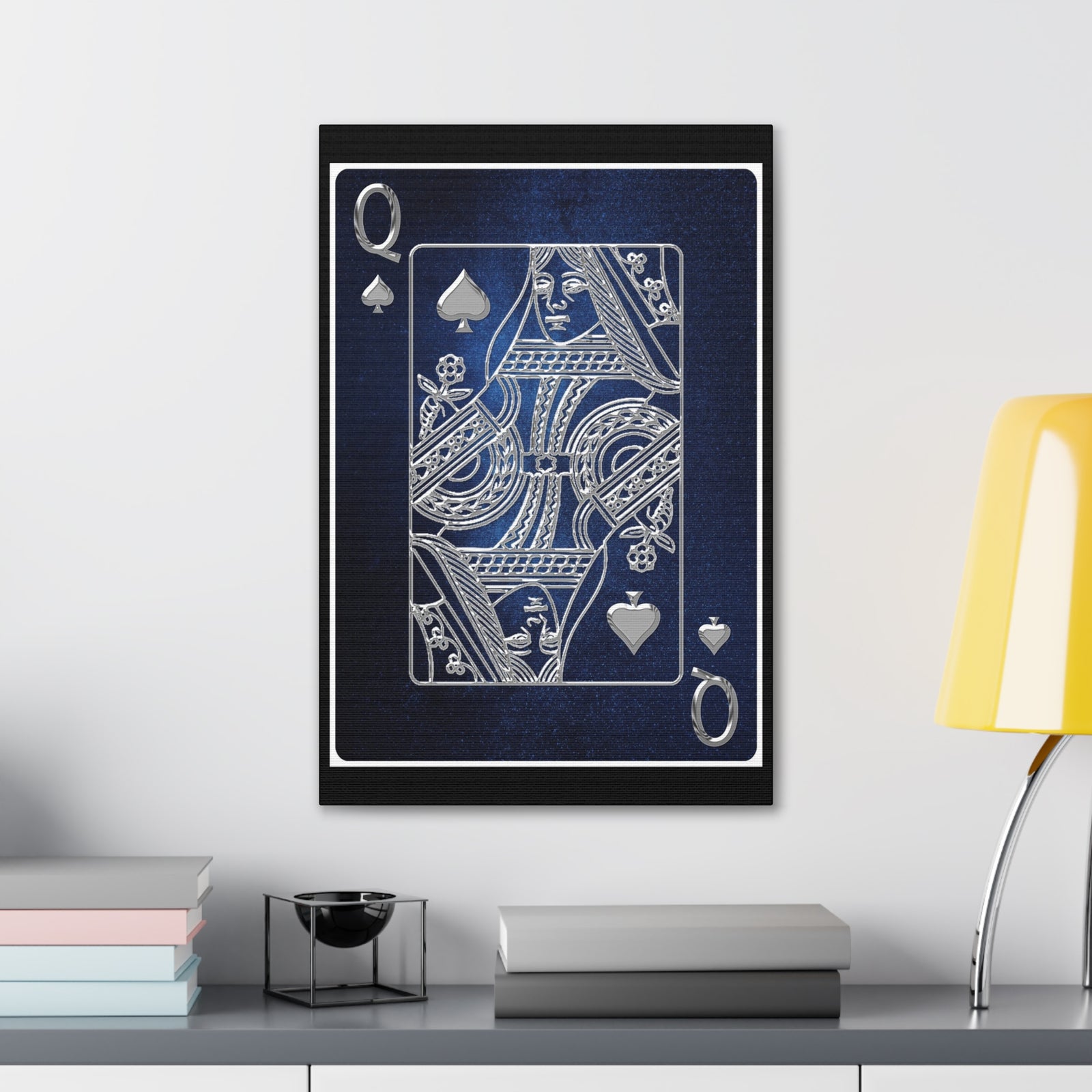 Queen Of Spades Space Background Playing Card Canvas Wall Art for Home Decor Ready-to-Hang-Express Your Love Gifts
