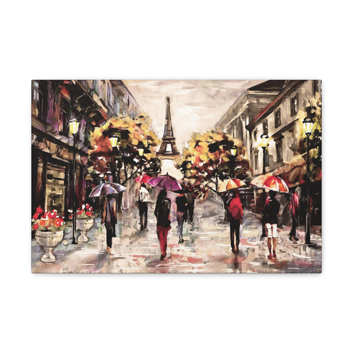 Paris Urban People Walking France Canvas Artwork High-Quality Breathtaking French City for Home Decor Ready to Hang-Express Your Love Gifts