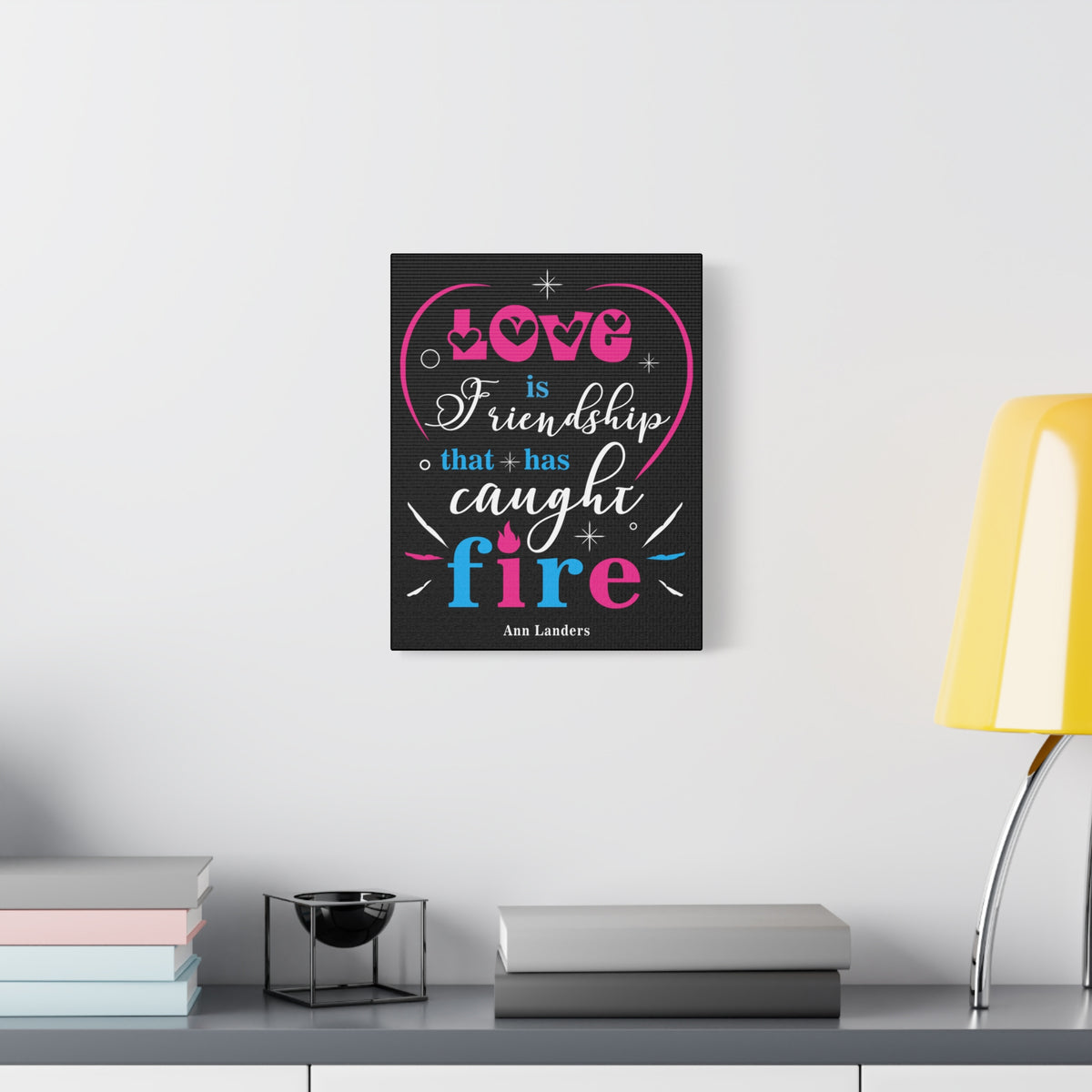 Inspirational Quote Canvas Love Is Friendship Wall Art Motivational Motto Inspiring Prints Artwork Decor Ready to Hang-Express Your Love Gifts
