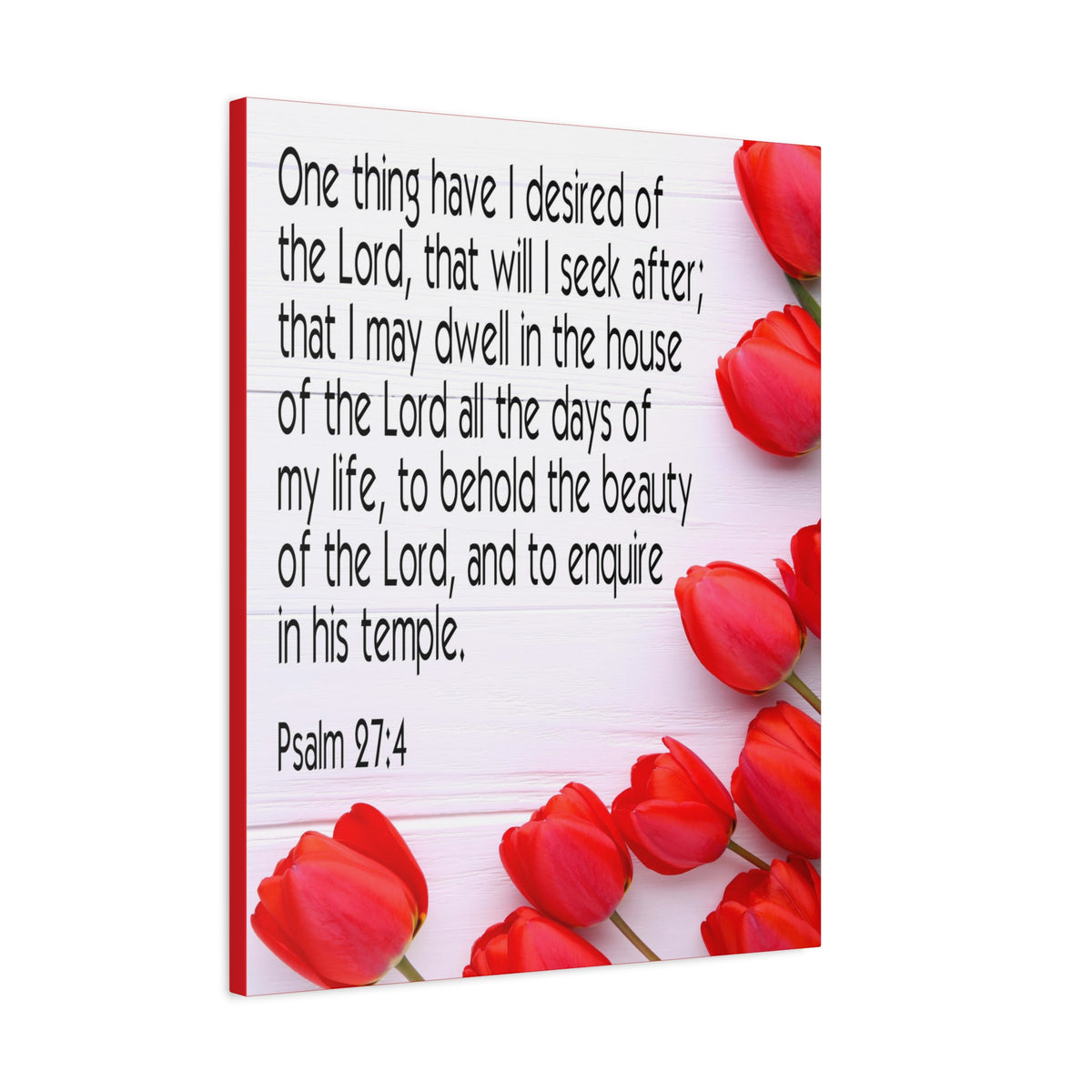 Scripture Canvas The Beauty of The Lord Psalm 27:4 Christian Wall Art Bible Verse Print Ready to Hang-Express Your Love Gifts