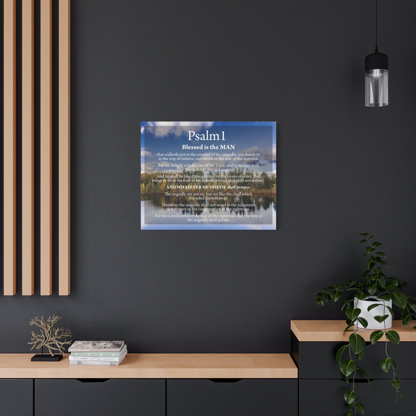 Scripture Walls Psalm 1 Way to Righteousness Bible Verse Canvas Christian Wall Art Ready to Hang Unframed-Express Your Love Gifts