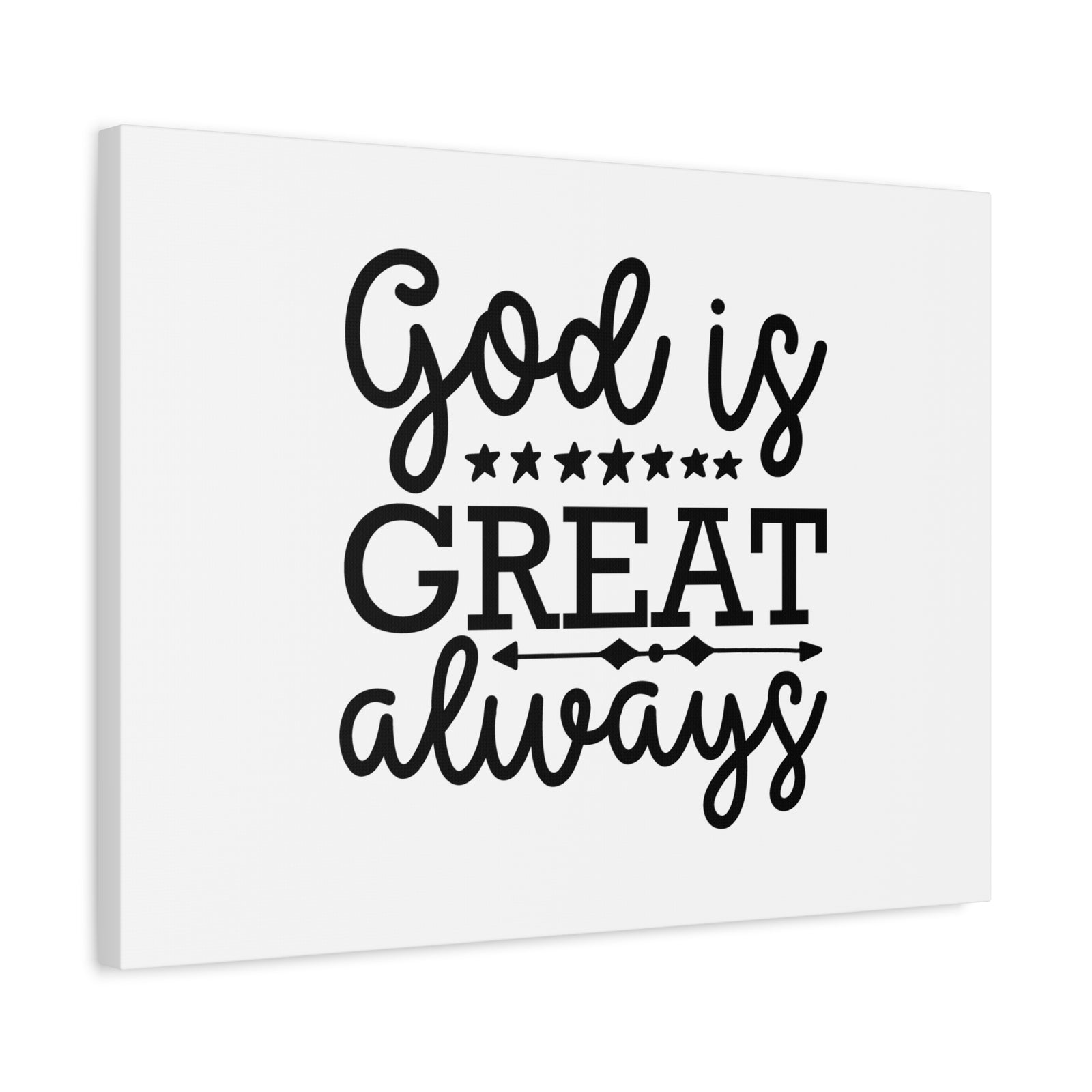 Scripture Canvas God Is Great Always Psalm 23:4 Christian Wall Art Bible Verse Print Ready to Hang-Express Your Love Gifts