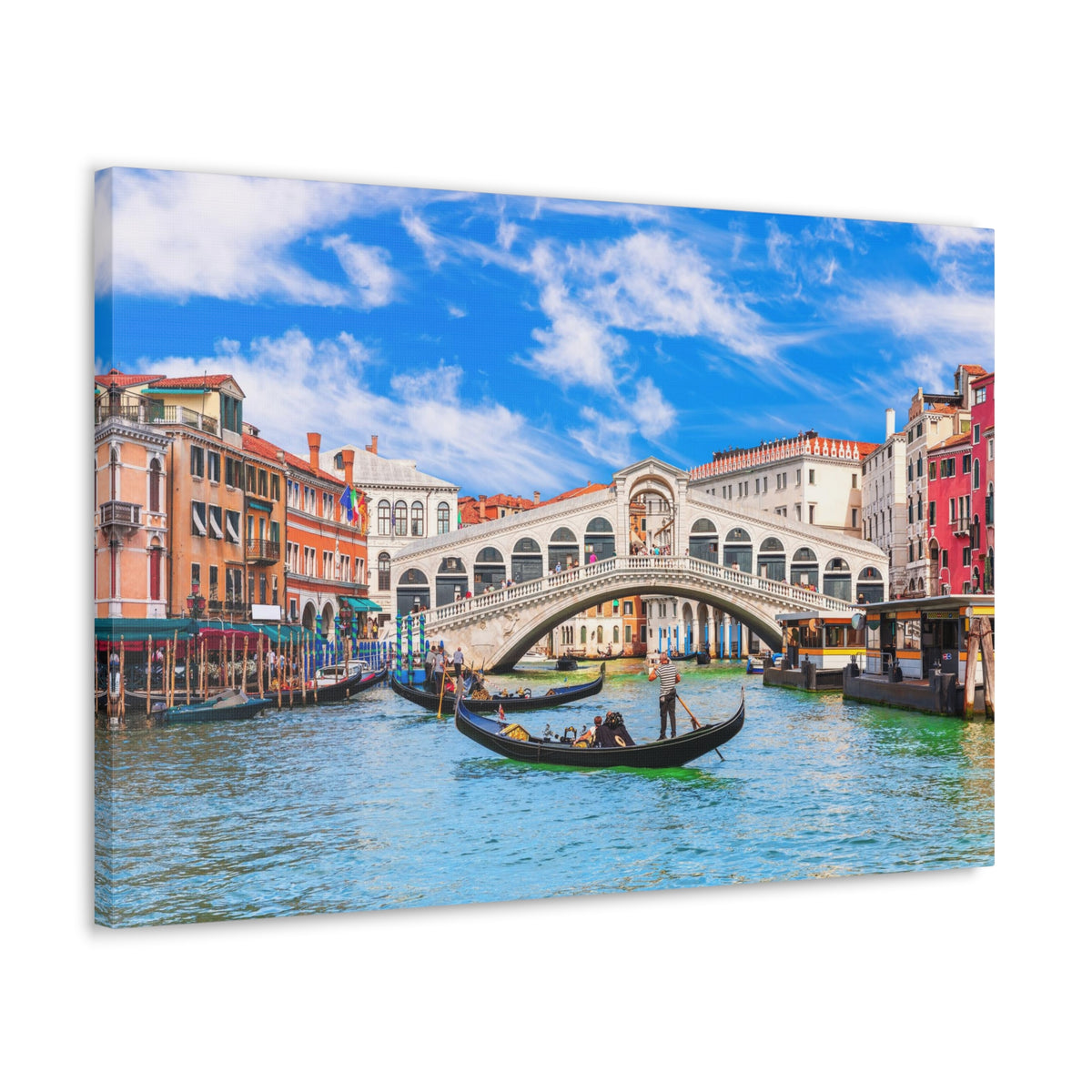 Rialto Bridge Venice Modern Multicolor Scenic Nature Photography Canvas Home Office Decor Ready to Hang-Express Your Love Gifts