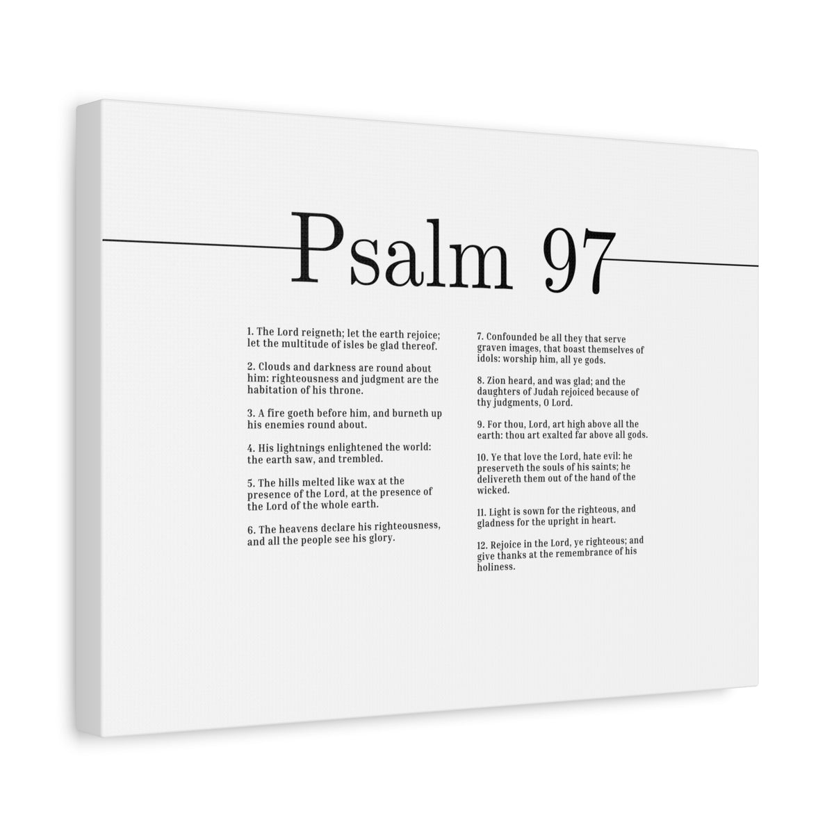 Scripture Canvas The Lord Reigneth Psalm 97 Christian Wall Art Bible Verse Print Ready to Hang-Express Your Love Gifts
