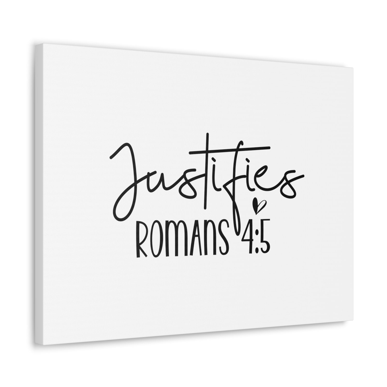 Romans 4:5 Romans 4:5 Justifies Bible Verse Canvas Christian Wall Art Ready to Hang Unframed-Express Your Love Gifts