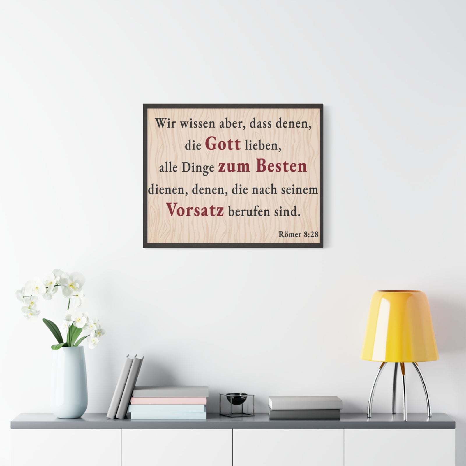 Scripture Walls Römer 8:28 Romans 8:28 German Bible Verse Canvas Christian Wall Art Ready to Hang Unframed-Express Your Love Gifts