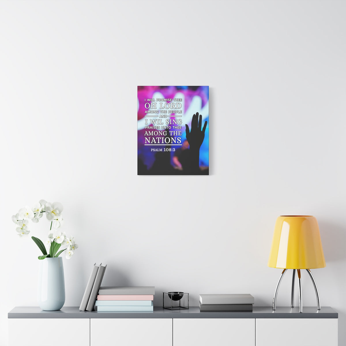 Scripture Canvas Among The Nations Psalm 108:3 Christian Wall Art Bible Verse Print Ready to Hang-Express Your Love Gifts