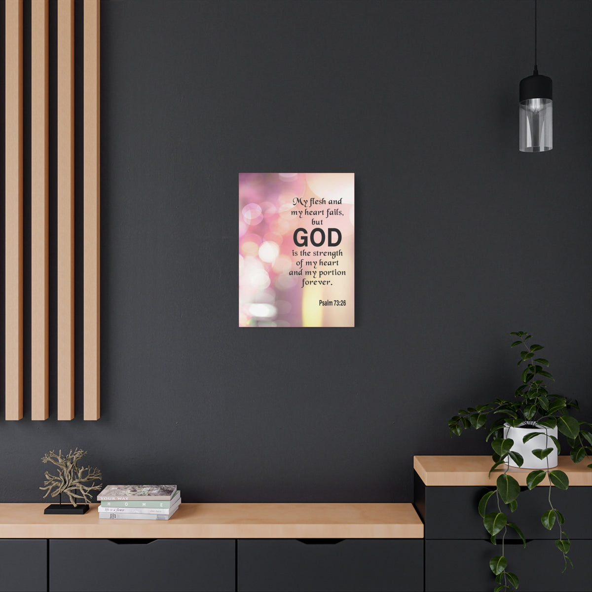 Bible Verse Canvas God is My Strength Psalm 73:26 Wall Art Christian Home Decor-Express Your Love Gifts