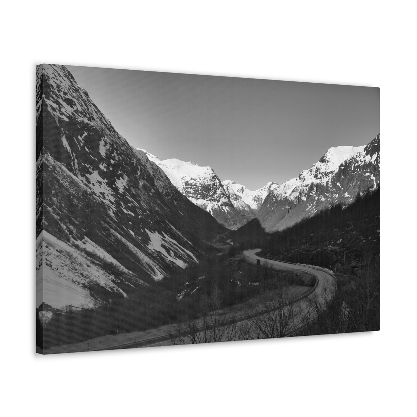 Forest Mountain Black And White Nature Wilderness Photography Canvas Wall Art for Home Decor Ready-to-Hang-Express Your Love Gifts