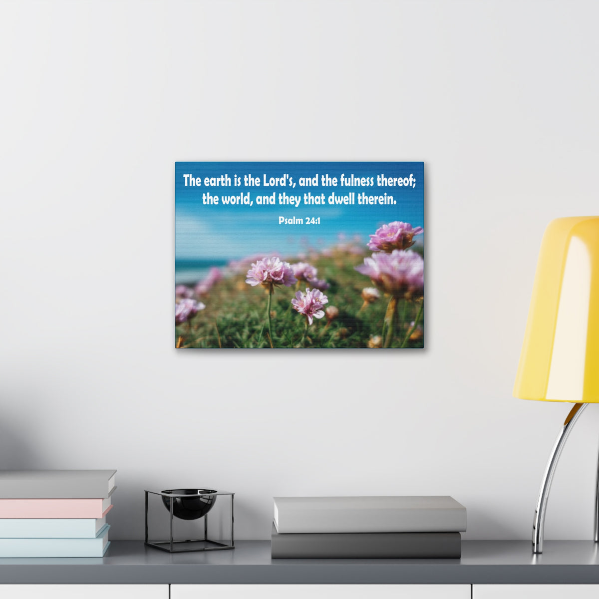 Scripture Walls The Earth is The Lord's Psalm 24:1 Bible Verse Canvas Christian Wall Art Ready to Hang Unframed-Express Your Love Gifts