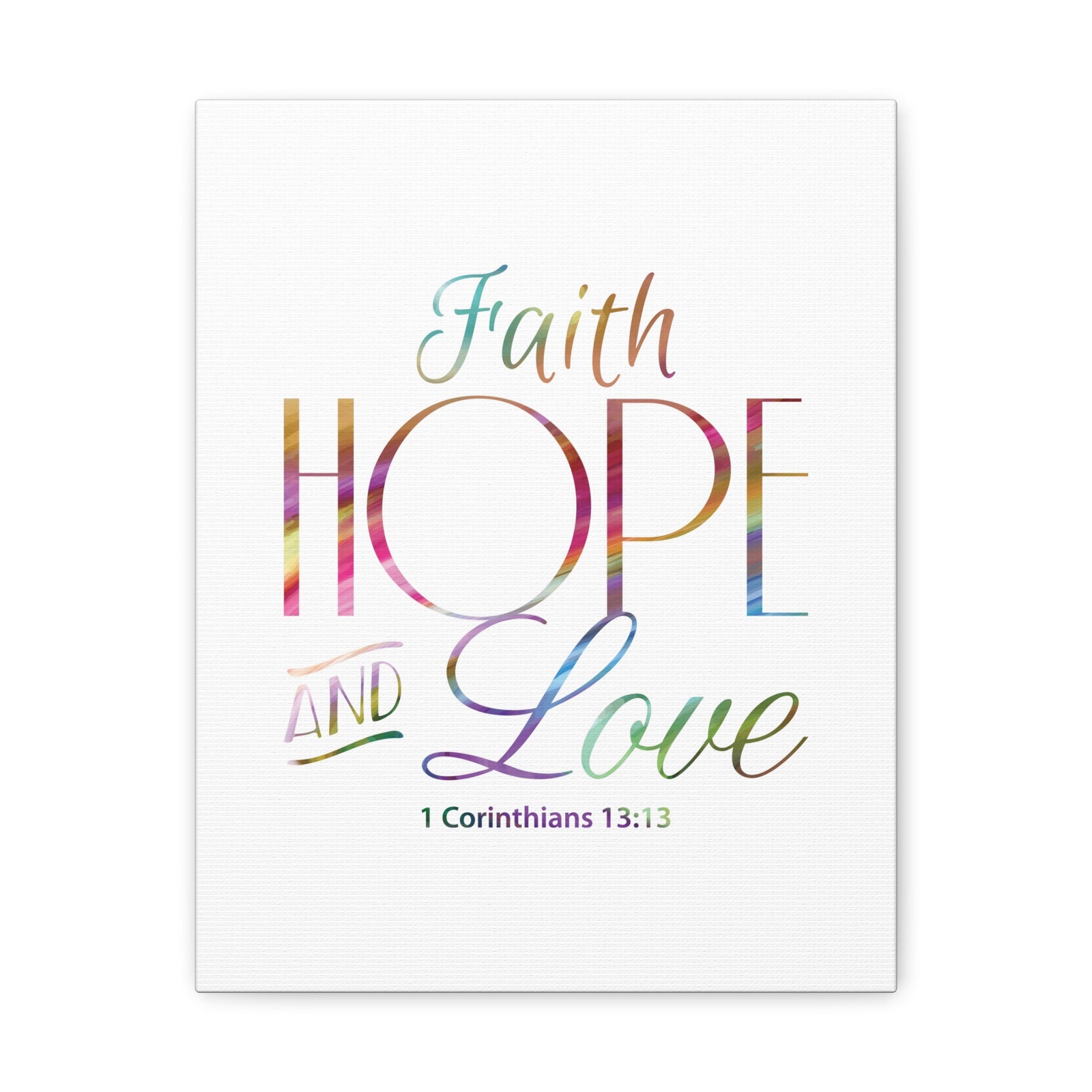 Scripture Canvas Faith Hope And Love 1 Corinthians 13:13 Christian Wall Art Bible Verse Print Ready To Hang-Express Your Love Gifts