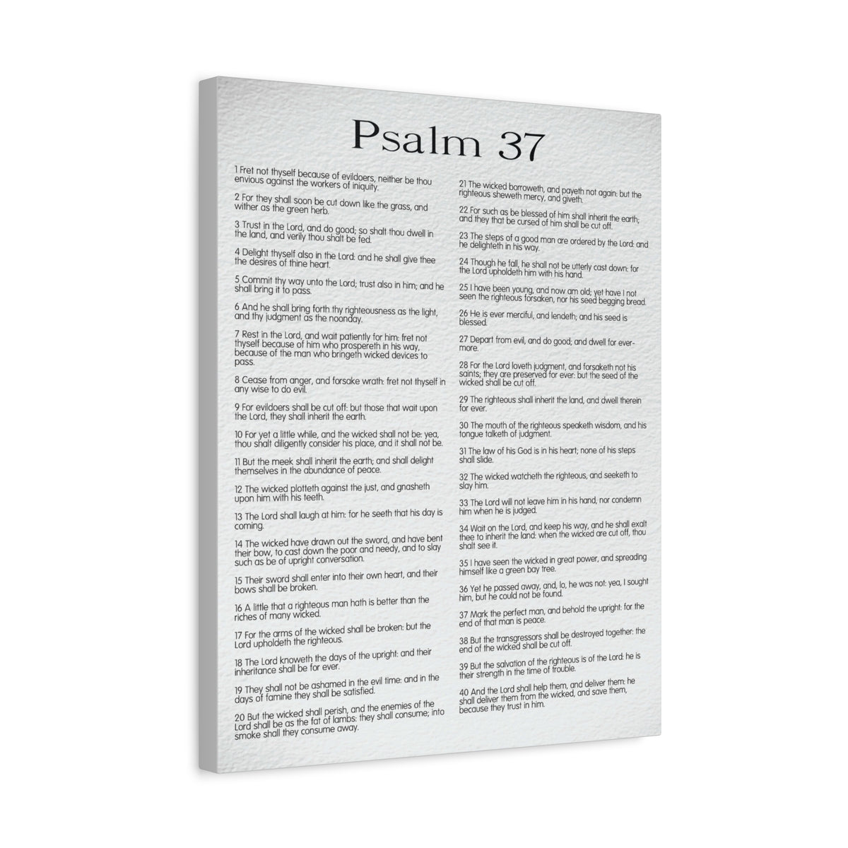 Scripture Canvas Delighting in His Righteousness Psalm 37 Christian Wall Art Bible Verse Print Ready to Hang-Express Your Love Gifts