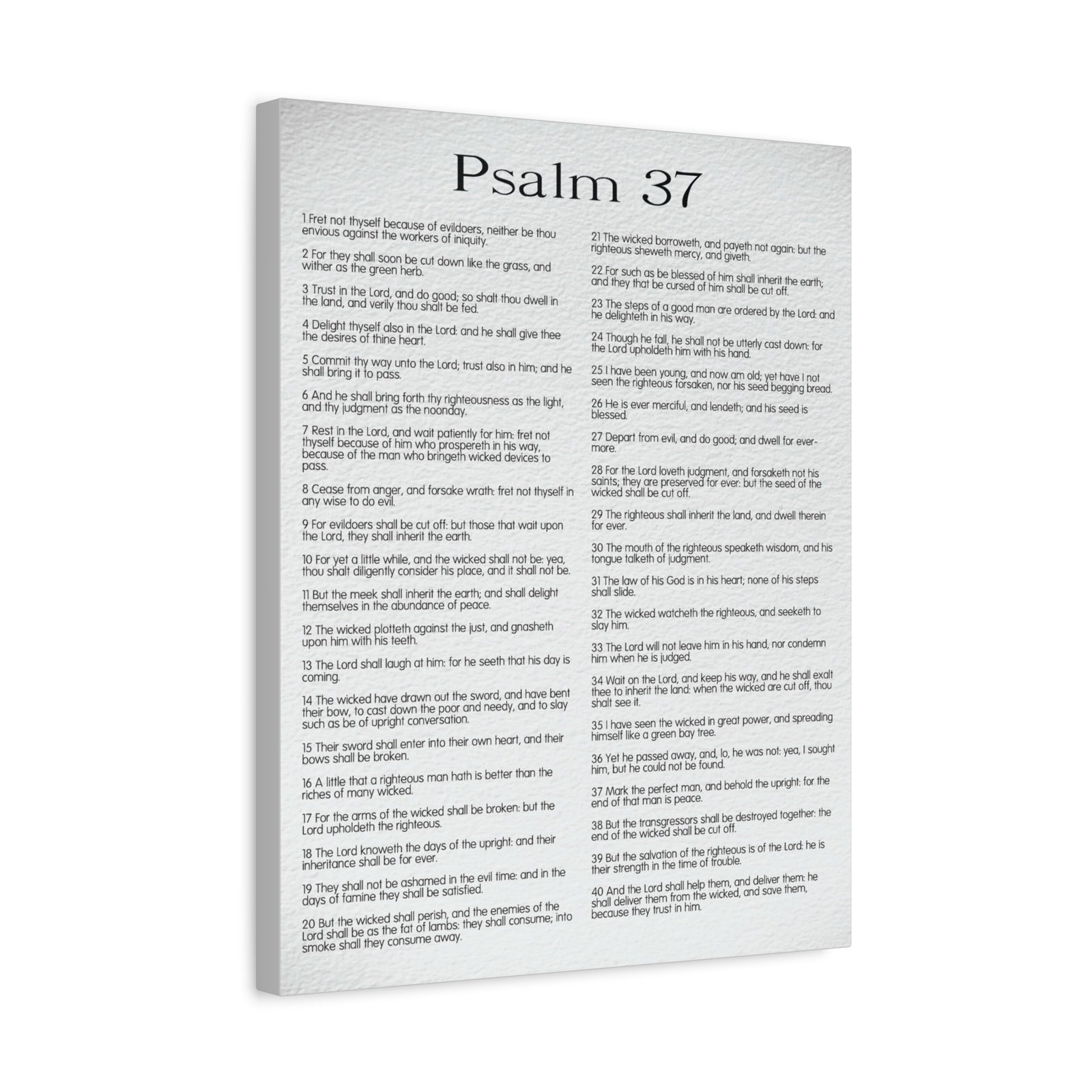 Scripture Canvas Delighting in His Righteousness Psalm 37 Christian Wall Art Bible Verse Print Ready to Hang-Express Your Love Gifts