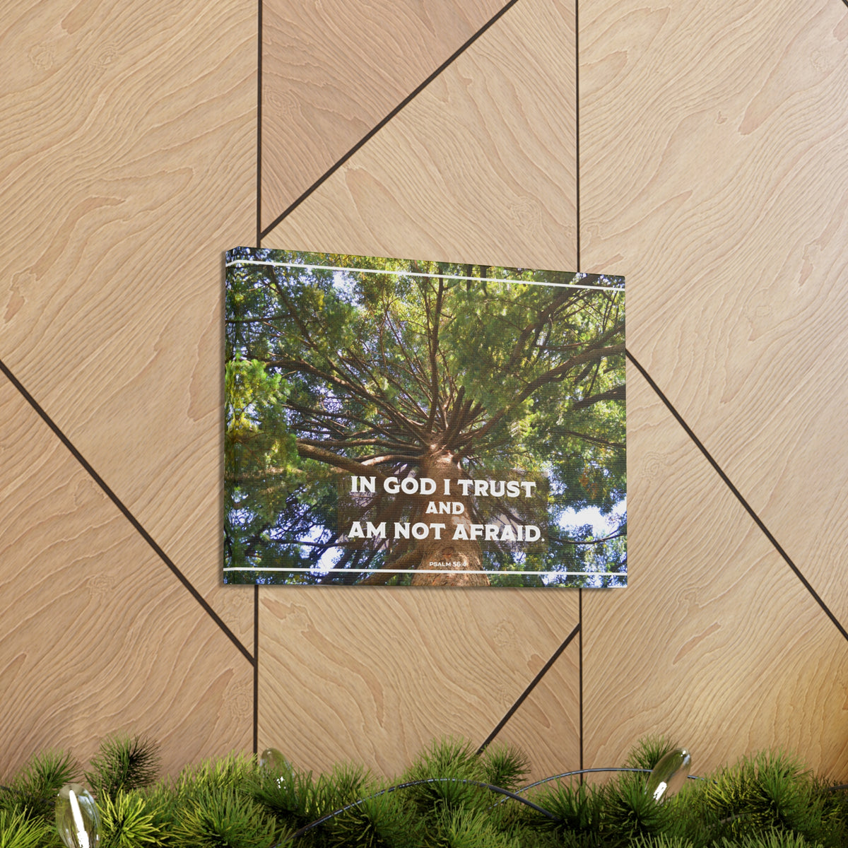 Scripture Walls In God I Trust Psalm 56:4 Bible Verse Canvas Christian Wall Art Ready to Hang-Express Your Love Gifts