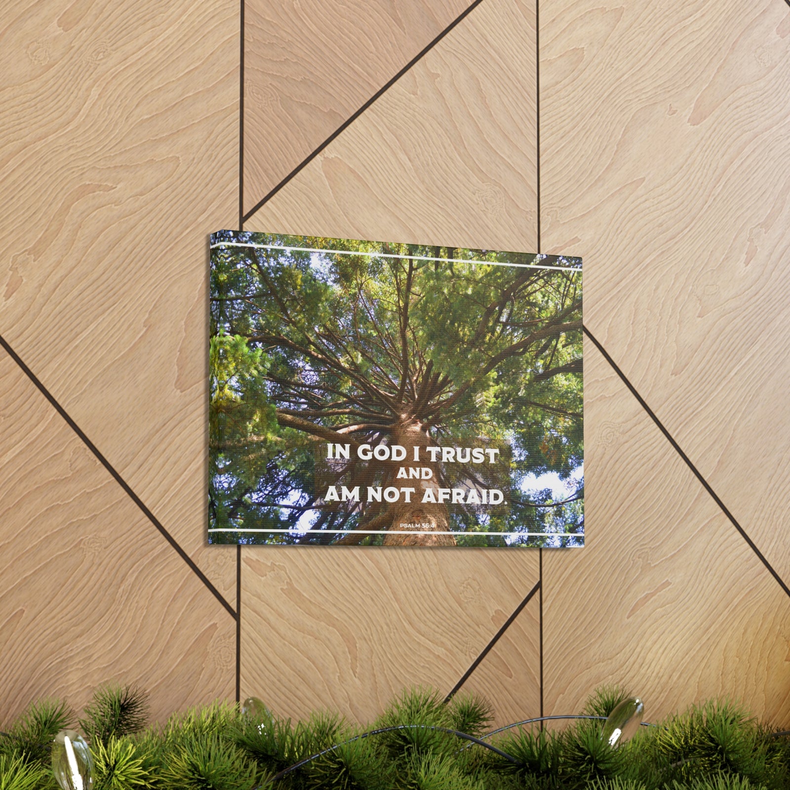 Scripture Walls In God I Trust Psalm 56:4 Bible Verse Canvas Christian Wall Art Ready to Hang-Express Your Love Gifts