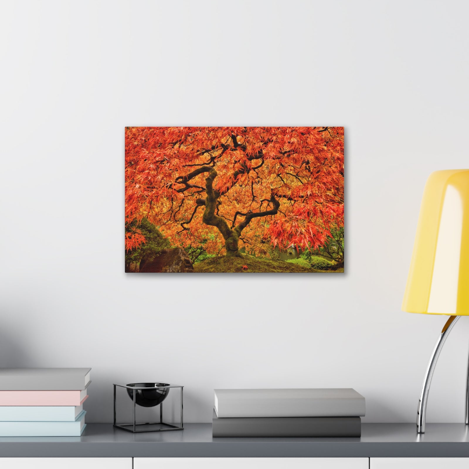 Japanese Maple Tree In Autumn Canvas Wall Art for Home Decor Ready-to-Hang-Express Your Love Gifts