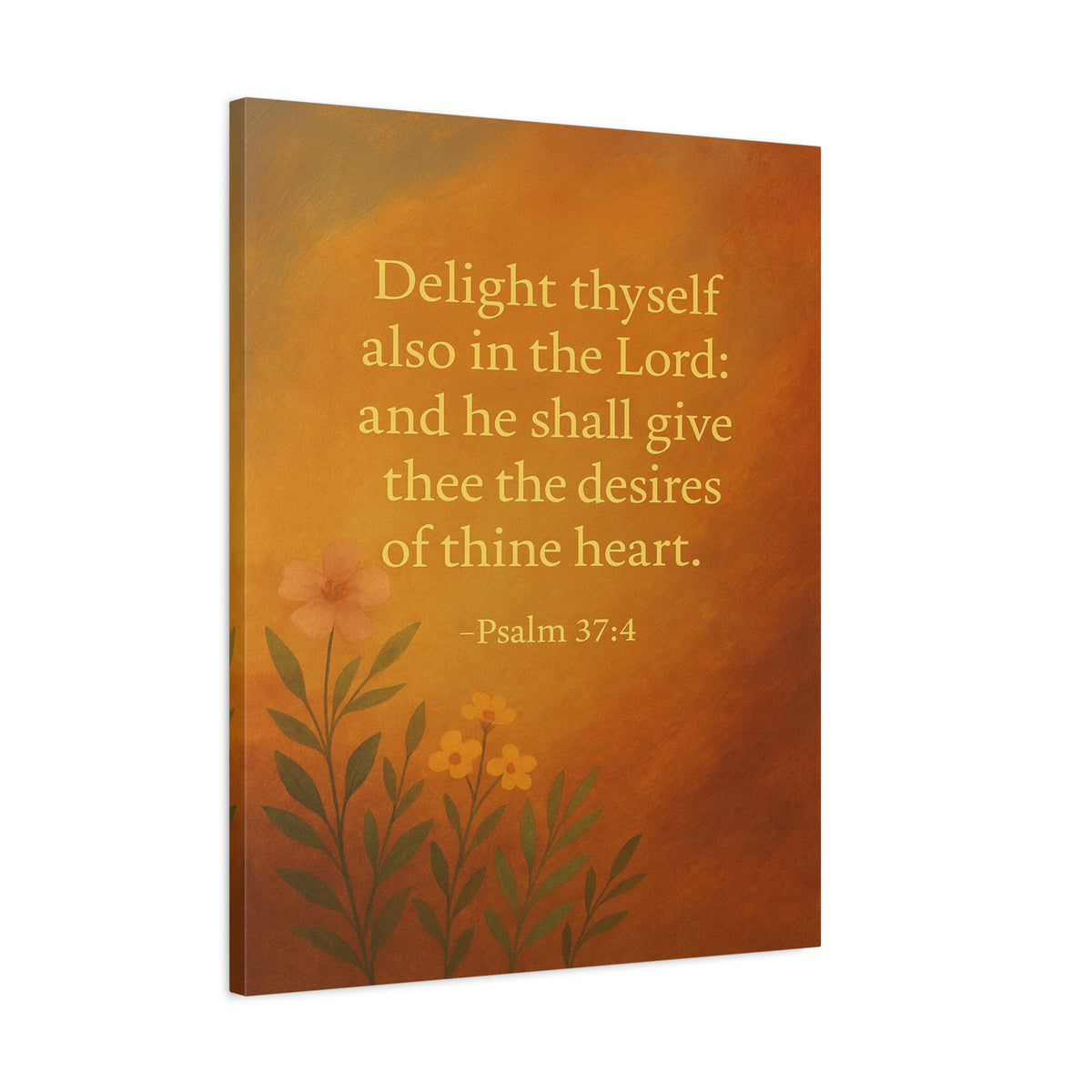 Bible Verse Canvas Psalm 37:4 Christian Home Décor Wall Art Scripture Ready to Hang Faith Print-Express Your Love Gifts