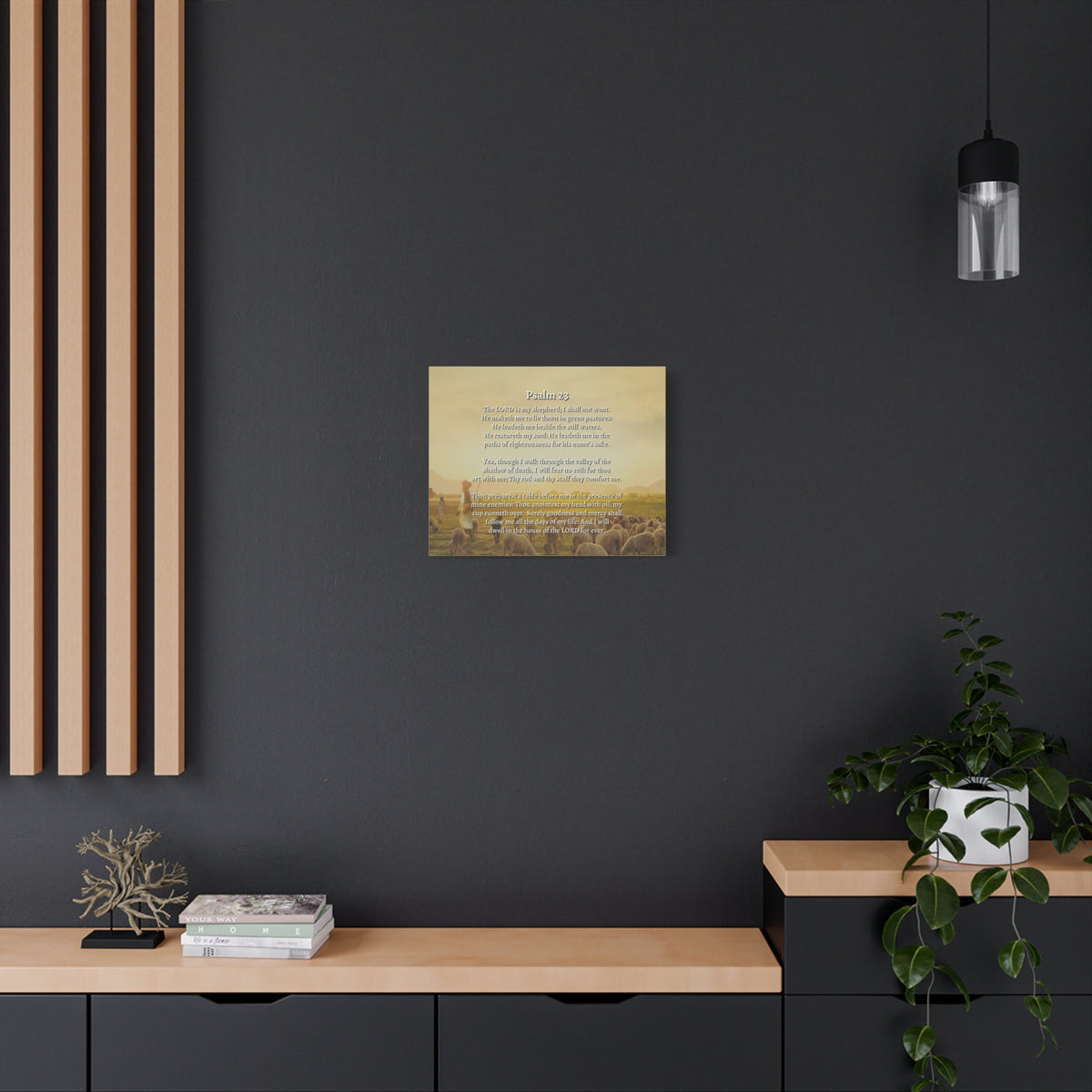 Scripture Walls Lord Is My Shepherd Herding Psalm 23 Bible Verse Canvas Christian Wall Art Ready to Hang-Express Your Love Gifts