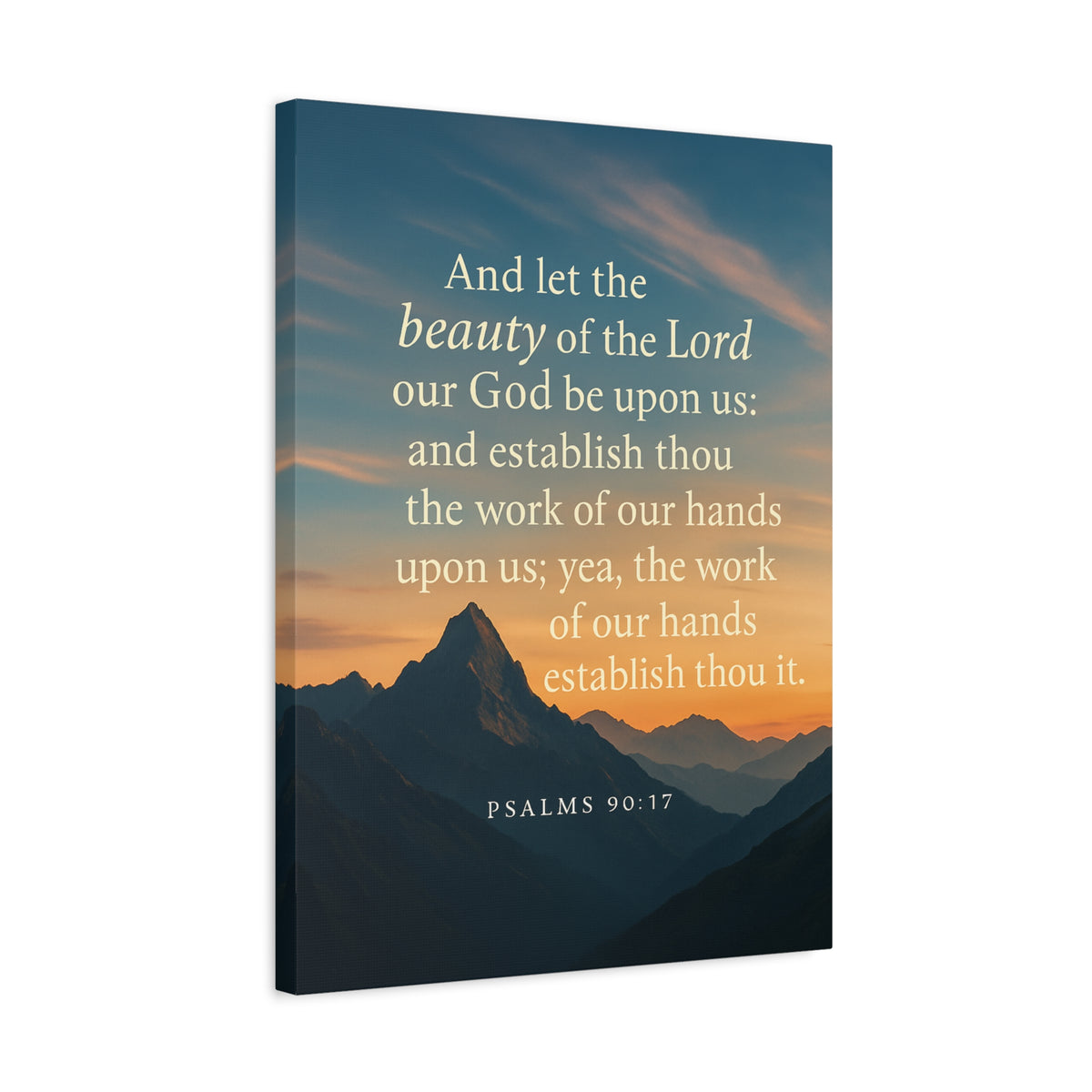 Bible Verse Canvas Psalms 90:17 Christian Home Décor Wall Art Scripture Ready to Hang Faith Print-Express Your Love Gifts