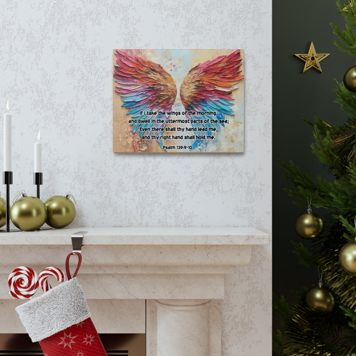 Scripture Walls Wings of the Morning Psalm 139:9-10 Christian Wall Art Print Ready to Hang Unframed-Express Your Love Gifts