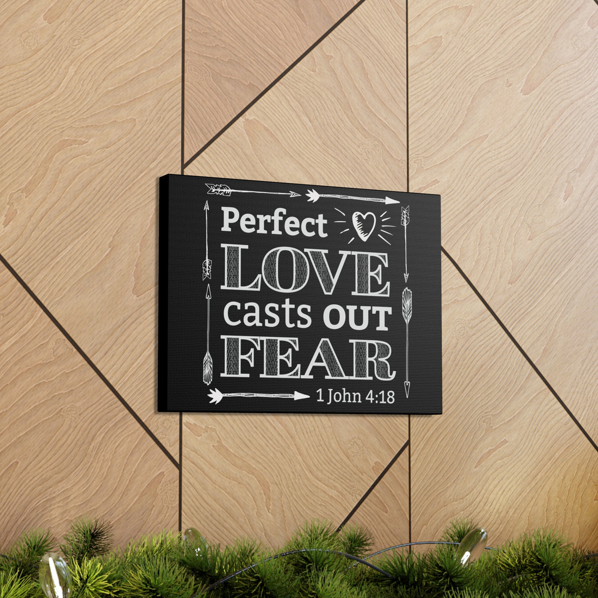 Scripture Walls Love Casts Out Fear 1 John 4:18 Bible Verse Canvas Christian Wall Art Ready to Hang-Express Your Love Gifts
