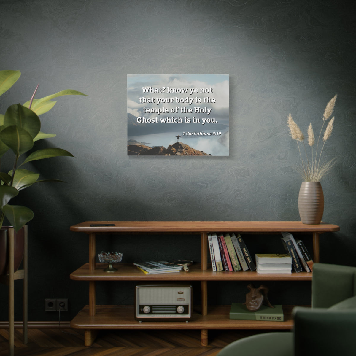 Scripture Walls Holy Ghost 1 Corinthians 6:19 Bible Verse Canvas Christian Wall Art Ready to Hang-Express Your Love Gifts