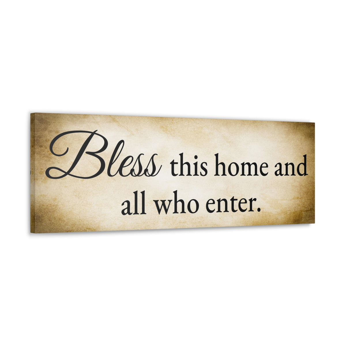 Scripture Walls Bless This Home Luke 10:5 Gold Bible Verse Canvas Christian Wall Art Ready to Hang Unframed-Express Your Love Gifts
