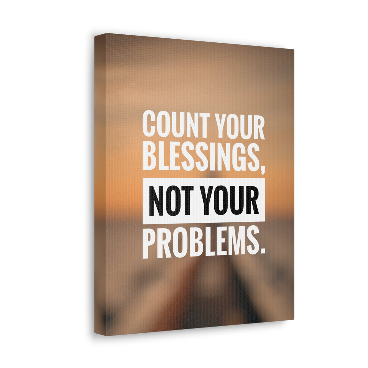 Inspirational Quote Canvas Count Your Blessing's Motivational Print Ready to Hang Artwork-Express Your Love Gifts