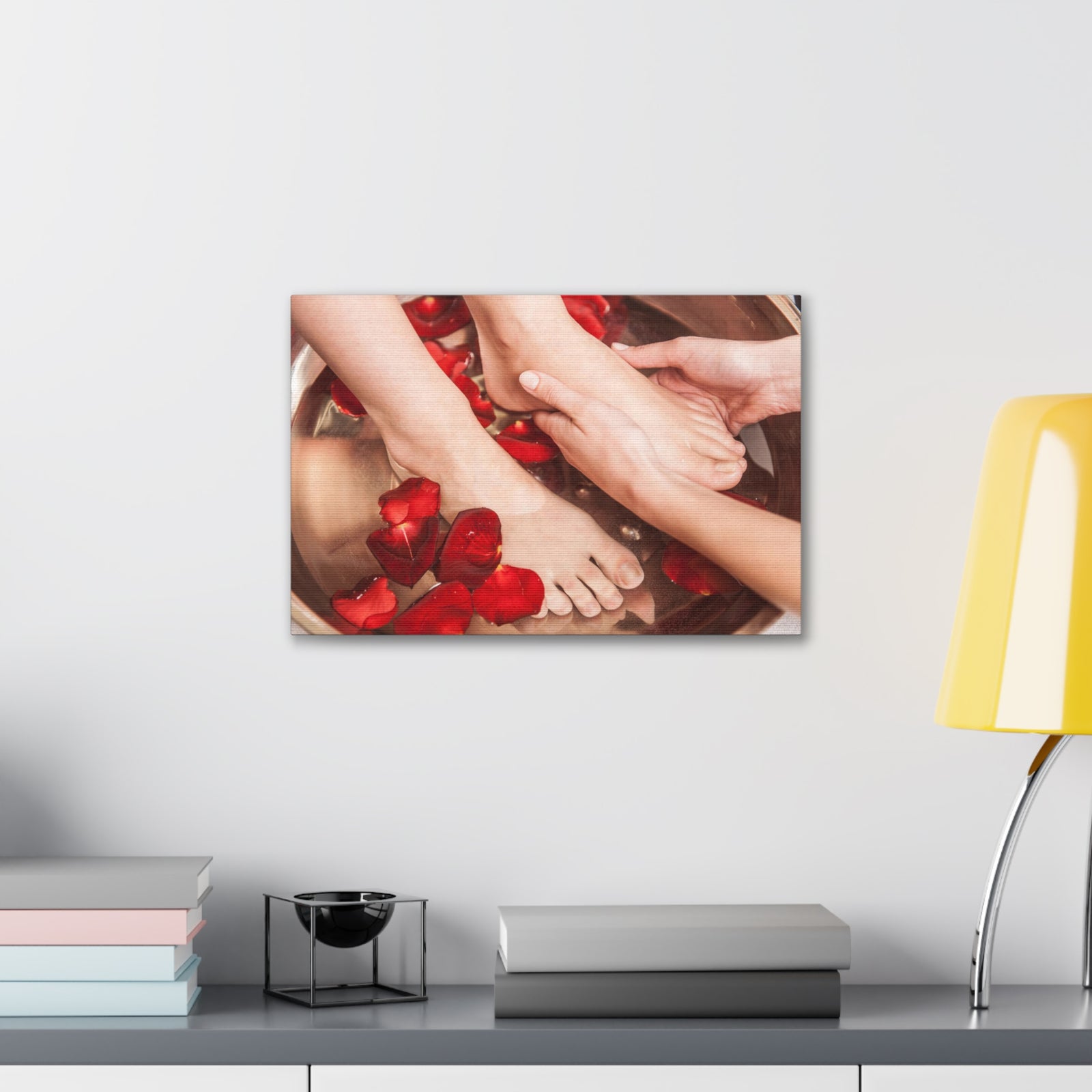 Female Feet at Spa Forest Floral Nature Photography Canvas Wall Art for Home Decor Ready-to-Hang-Express Your Love Gifts