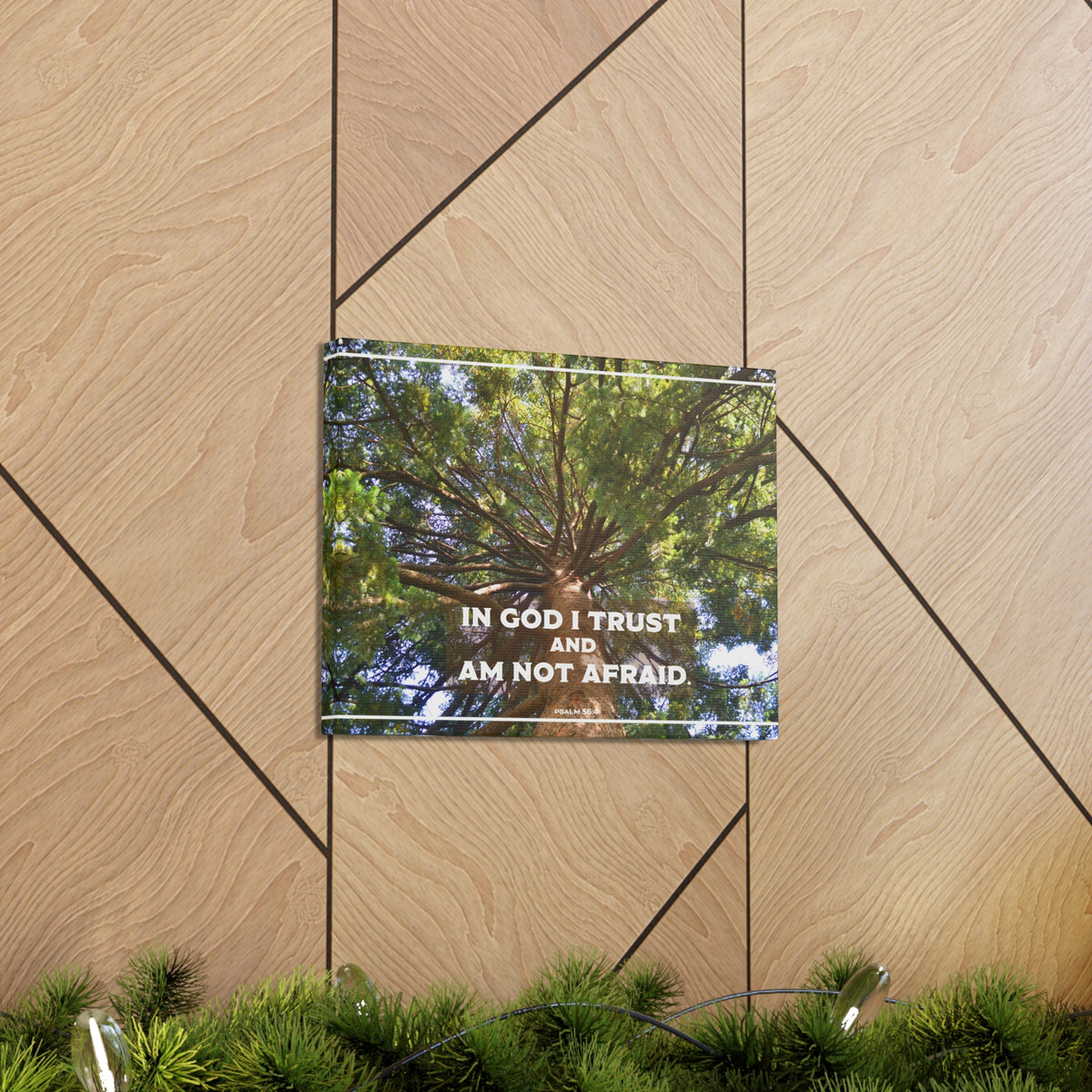 Scripture Walls In God I Trust Psalm 56:4 Bible Verse Canvas Christian Wall Art Ready to Hang-Express Your Love Gifts