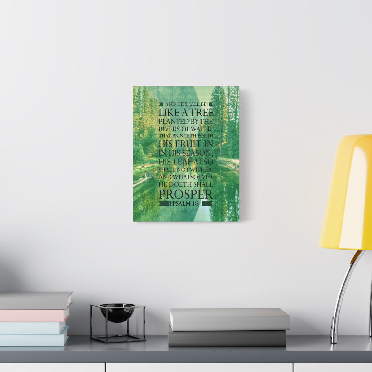 Scripture Canvas Like a Tree Psalm 1:3 Christian Wall Art Bible Verse Print Ready to Hang-Express Your Love Gifts