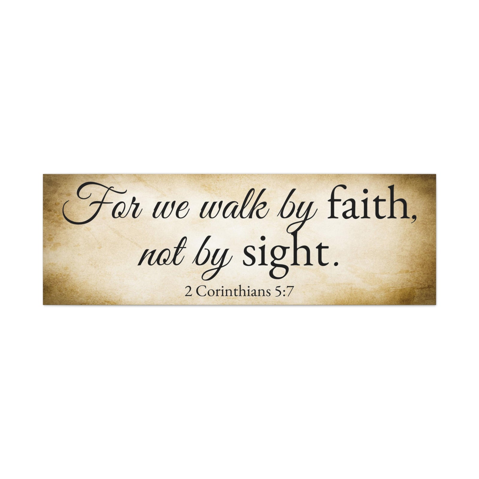Scripture Walls 2 Corinthians 5:7 Gold Bible Verse Canvas Christian Wall Art Ready to Hang Unframed-Express Your Love Gifts