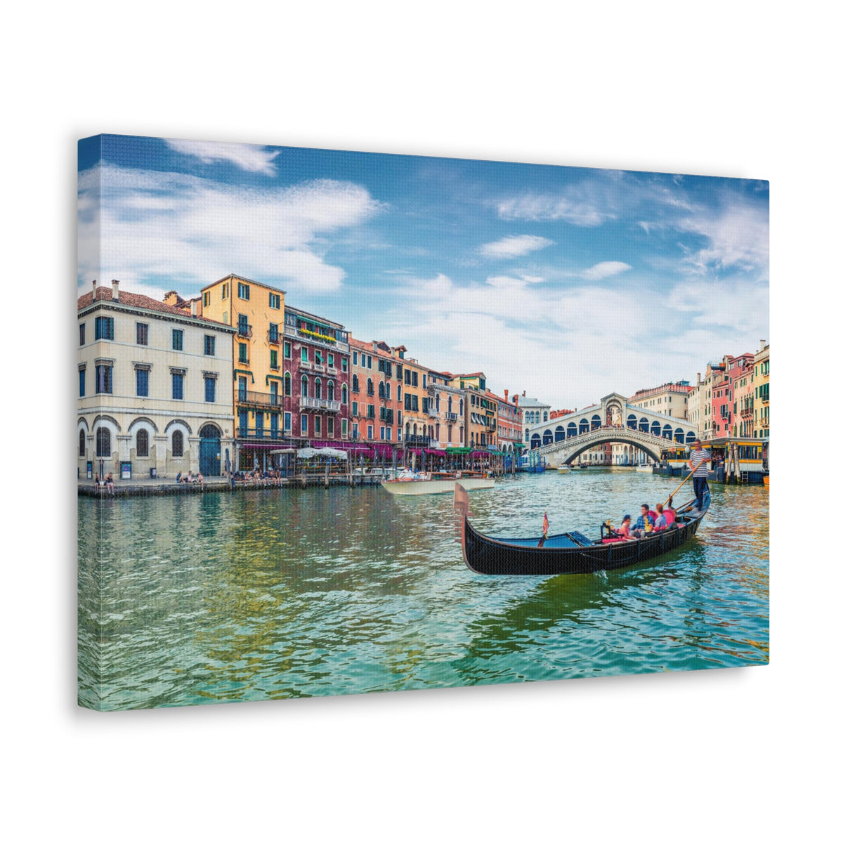 Venice Rialto Bridge Blue Sky Nature Wilderness Photography Canvas Wall Art for Home Decor Ready-to-Hang-Express Your Love Gifts