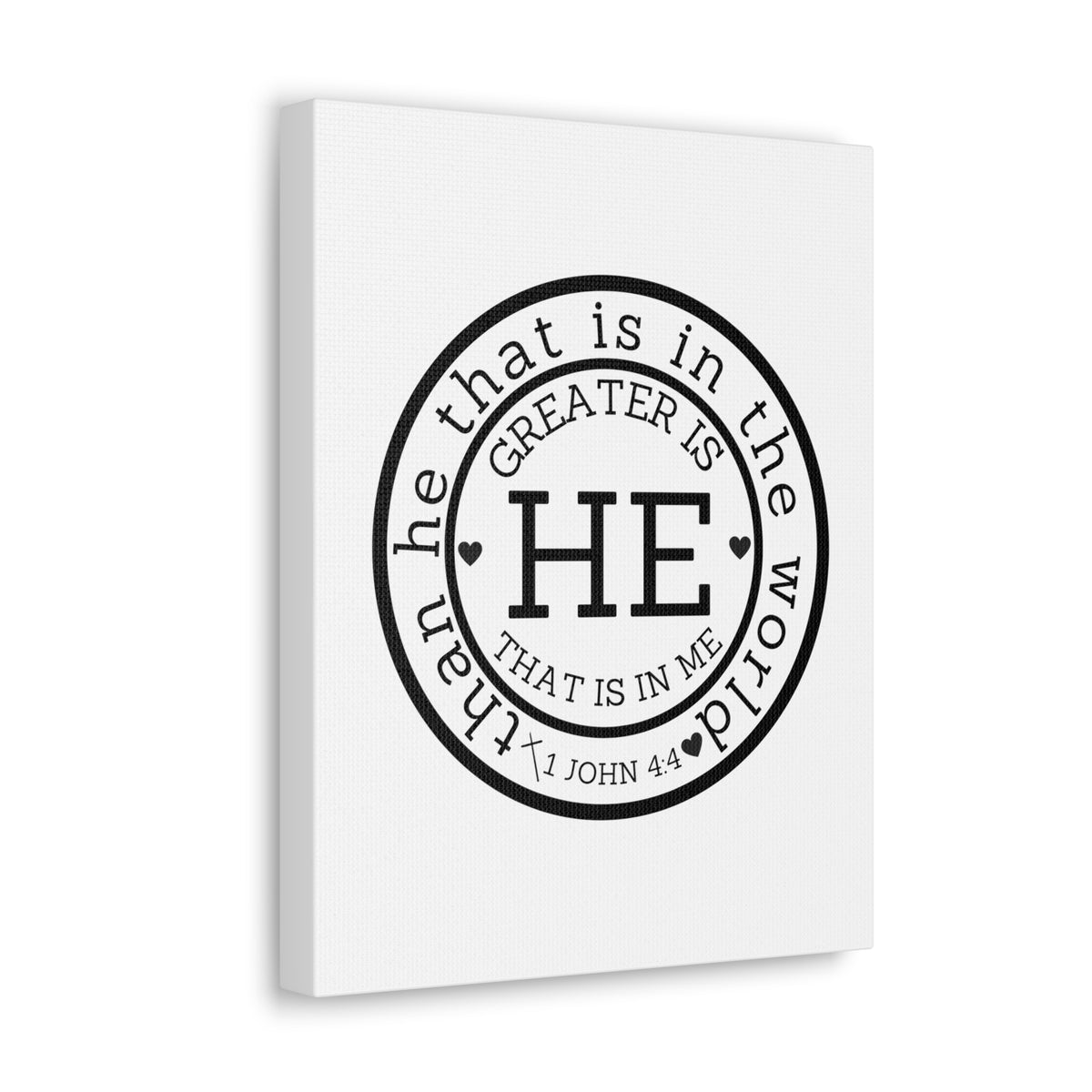 Scripture Walls 1 John 4:4 Greater is He Bible Verse Canvas Christian Wall Art Ready to Hang Unframed-Express Your Love Gifts