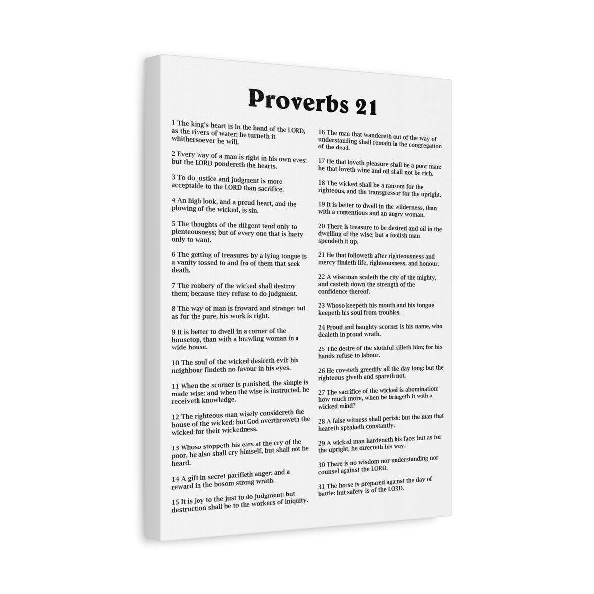 Scripture Walls Proverbs Chapter 21 White Bible Canvas Christian Wall Art Ready to Hang Unframed-Express Your Love Gifts