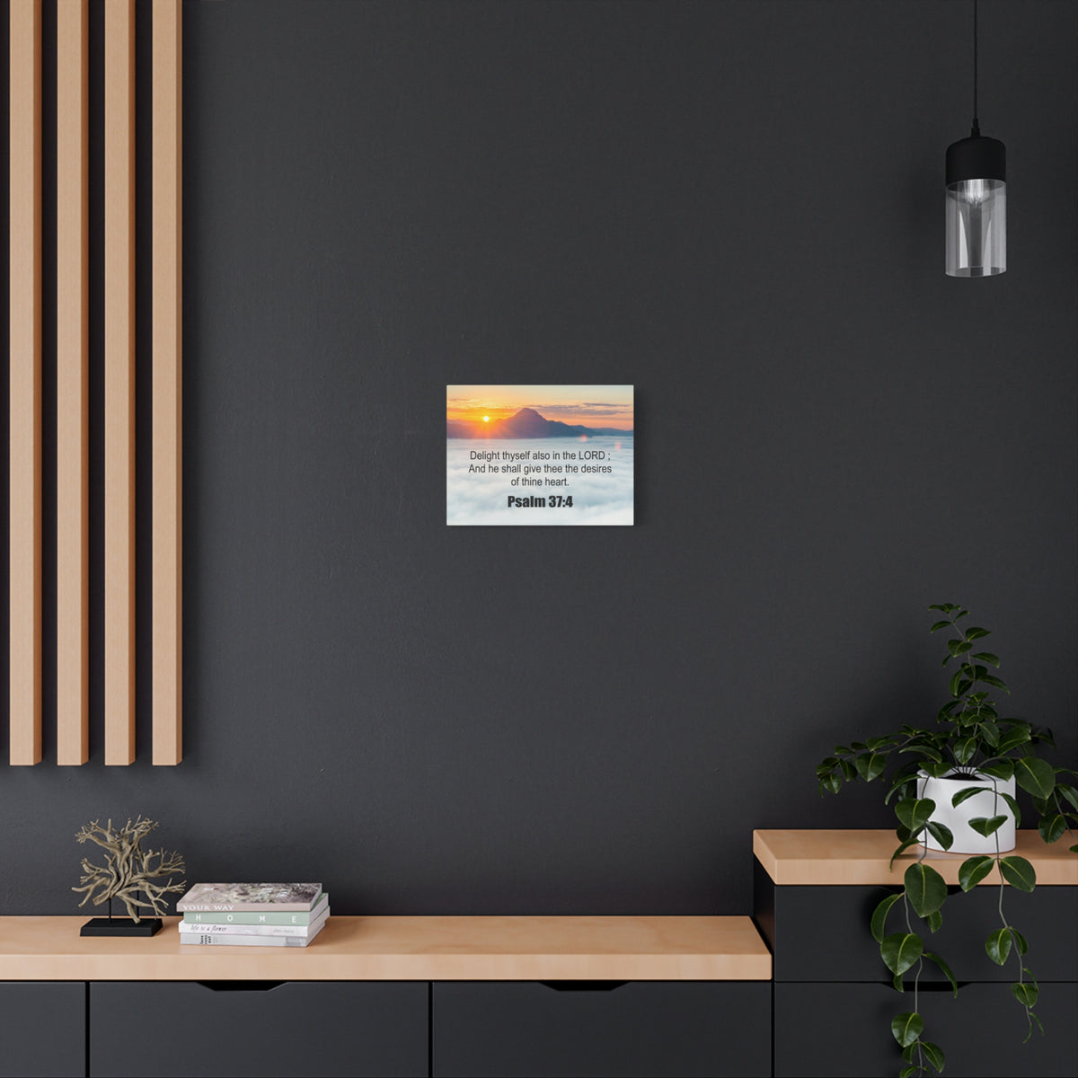 Scripture Canvas Delight Thyself Psalm 37:4 Christian Wall Art Bible Verse Print Ready to Hang-Express Your Love Gifts