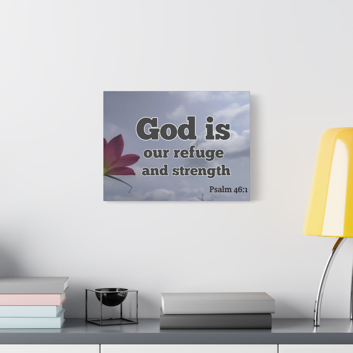 Scripture Canvas Refuge And Strength Psalm 46:1 Christian Wall Art Bible Verse Print Ready to Hang-Express Your Love Gifts