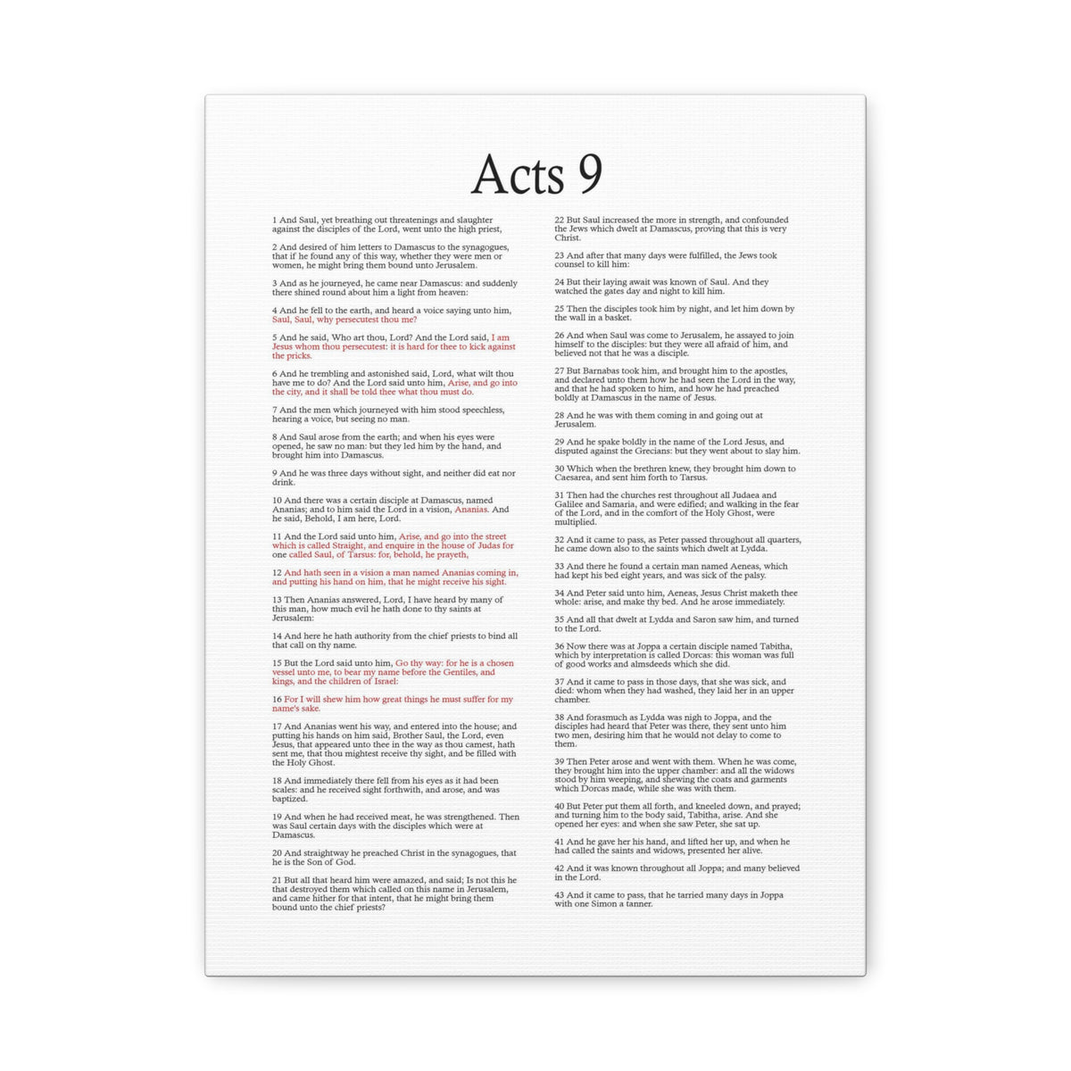 Scripture Walls Acts 9 Conversion of Saul Christ Words in Red Bible Verse Canvas Christian Wall Art Ready to Hang Unframed-Express Your Love Gifts