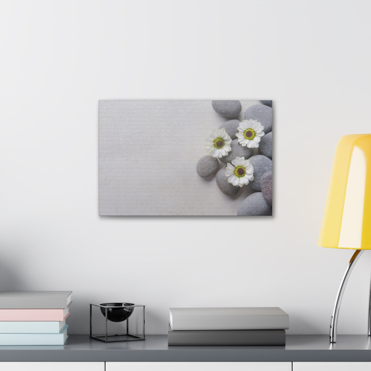 Three White Flower Forest Floral Nature Photography Canvas Wall Art for Home Decor Ready-to-Hang-Express Your Love Gifts