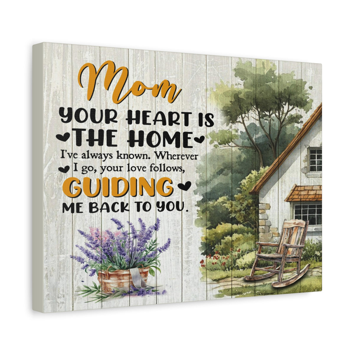 To Mom Heart is The Home Inspirational Quote – Elegant Home Décor-Express Your Love Gifts