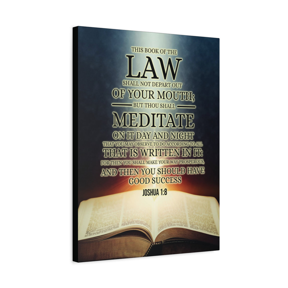Scripture Canvas Book of the Law Joshua 1:8 Christian Wall Art Bible Verse Print Ready to Hang-Express Your Love Gifts
