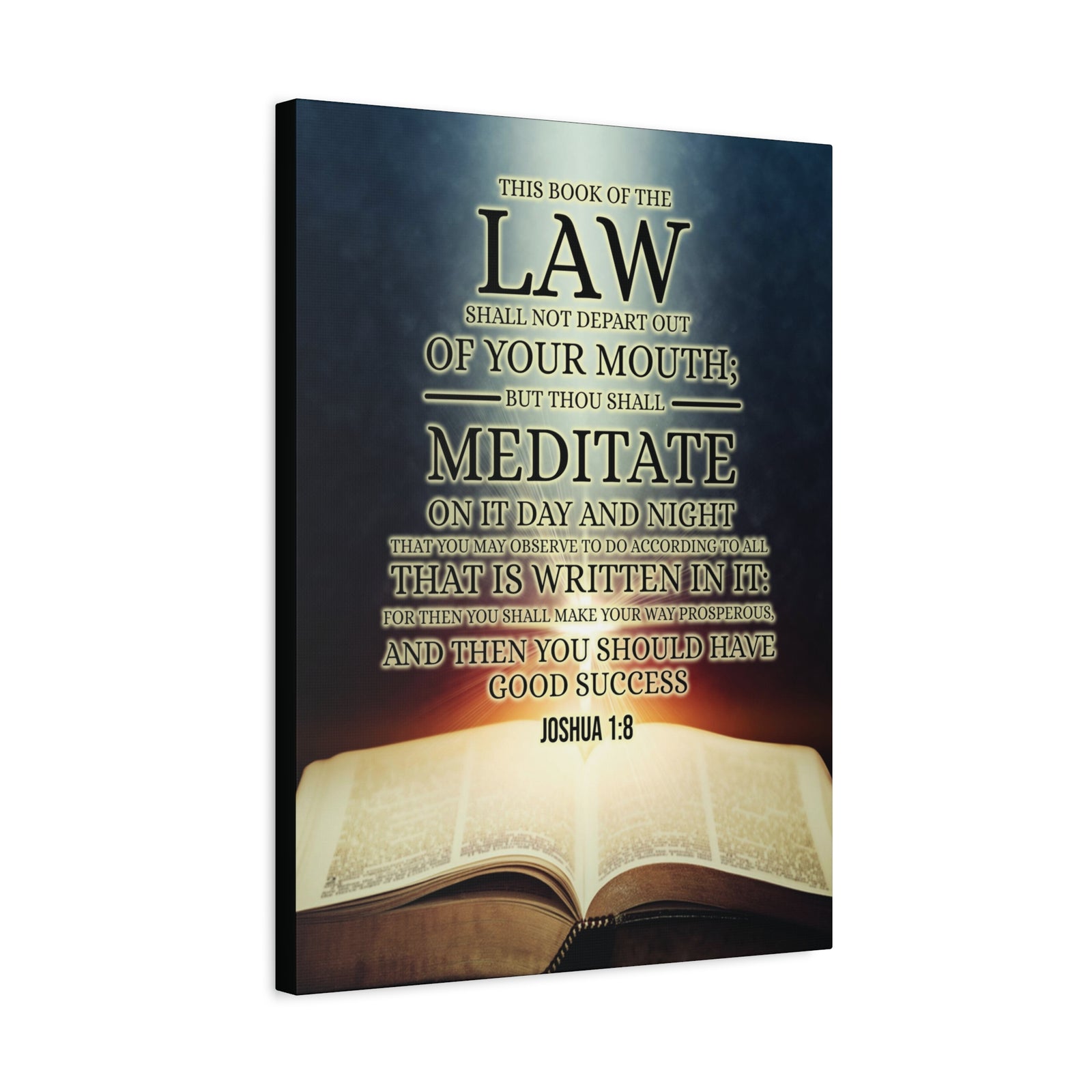 Scripture Canvas Book of the Law Joshua 1:8 Christian Wall Art Bible Verse Print Ready to Hang-Express Your Love Gifts