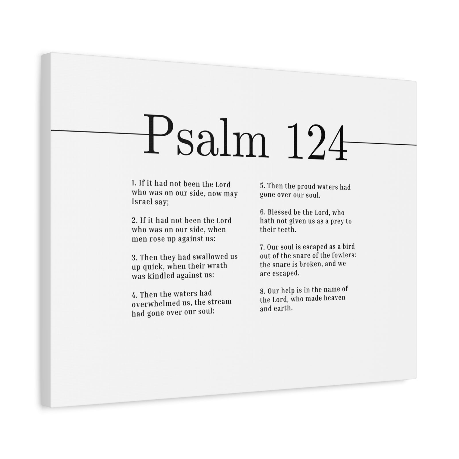 Scripture Canvas Is In The Name Of The Lord Psalm 124 Christian Wall Art Bible Verse Print Ready to Hang-Express Your Love Gifts