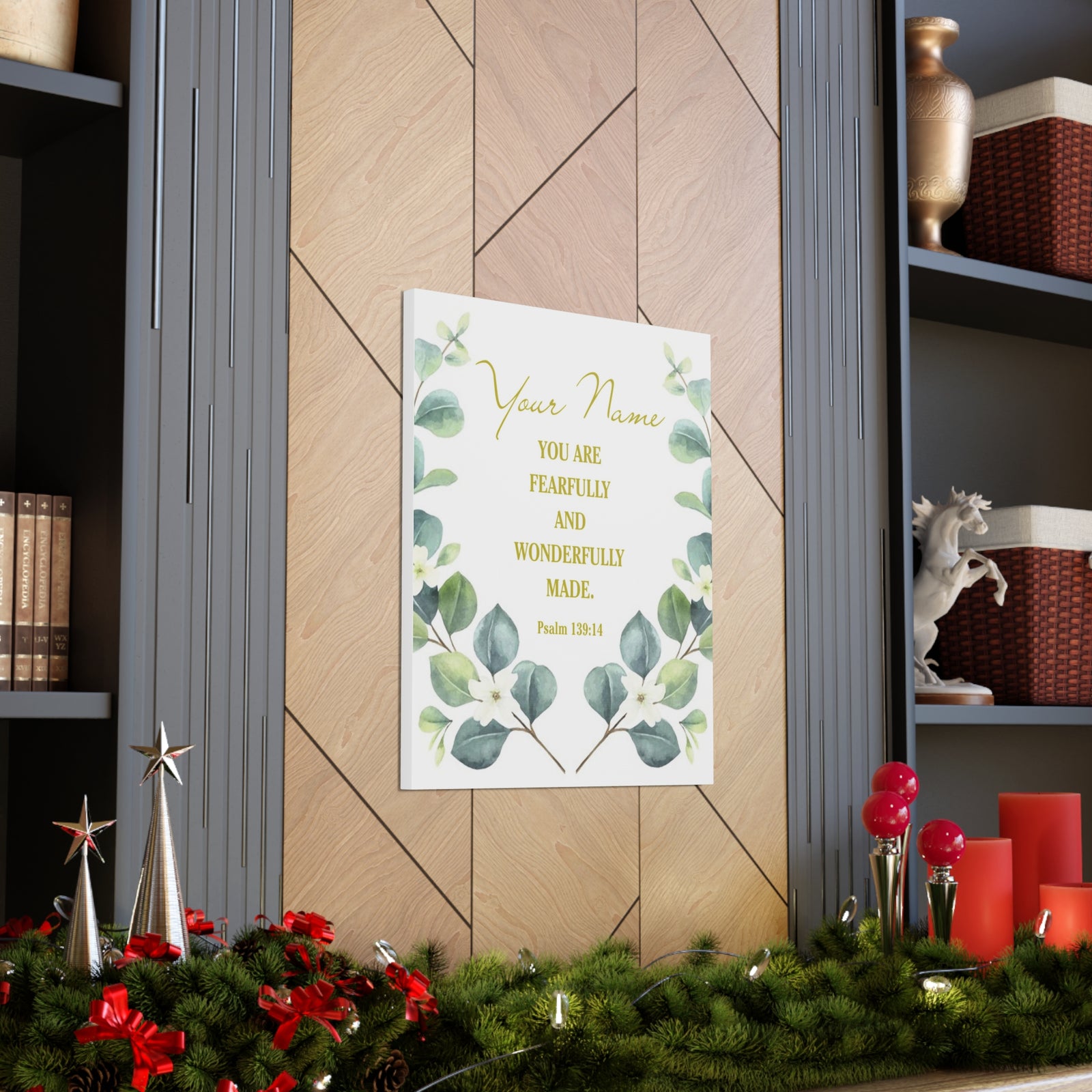 Personalized Psalm 139:14 Bible Verse Canvas Christian Wall Art Ready to Hang-Express Your Love Gifts